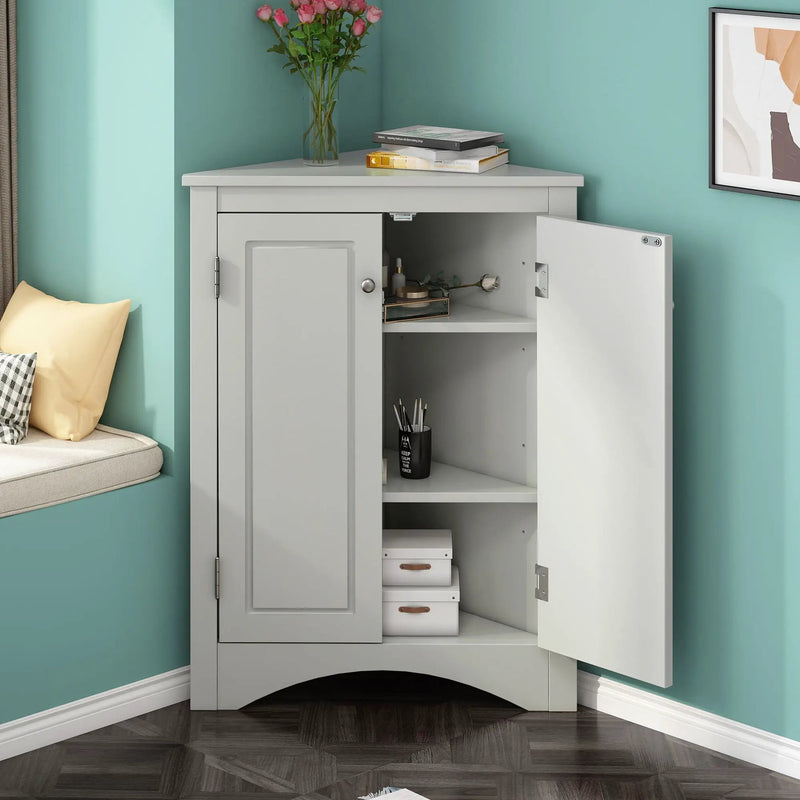 Triangle Bathroom Storage Cabinet With Adjustable Shelves, Freestanding Floor Cabinet For Home Kitchen by HouseOfZazla