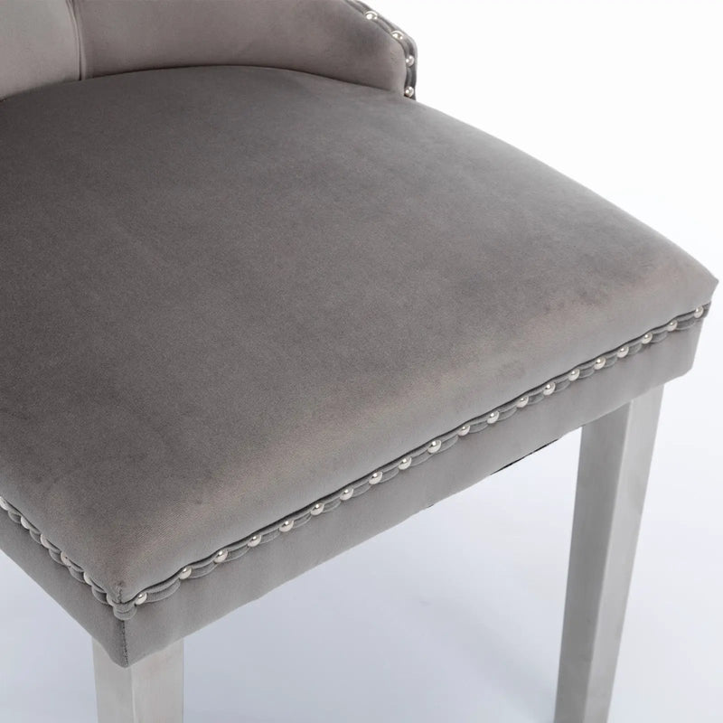 A&A Furniture Nikki Collection Modern Velvet Upholstered Dining Chairs - Set of 2 by HouseOfZazla