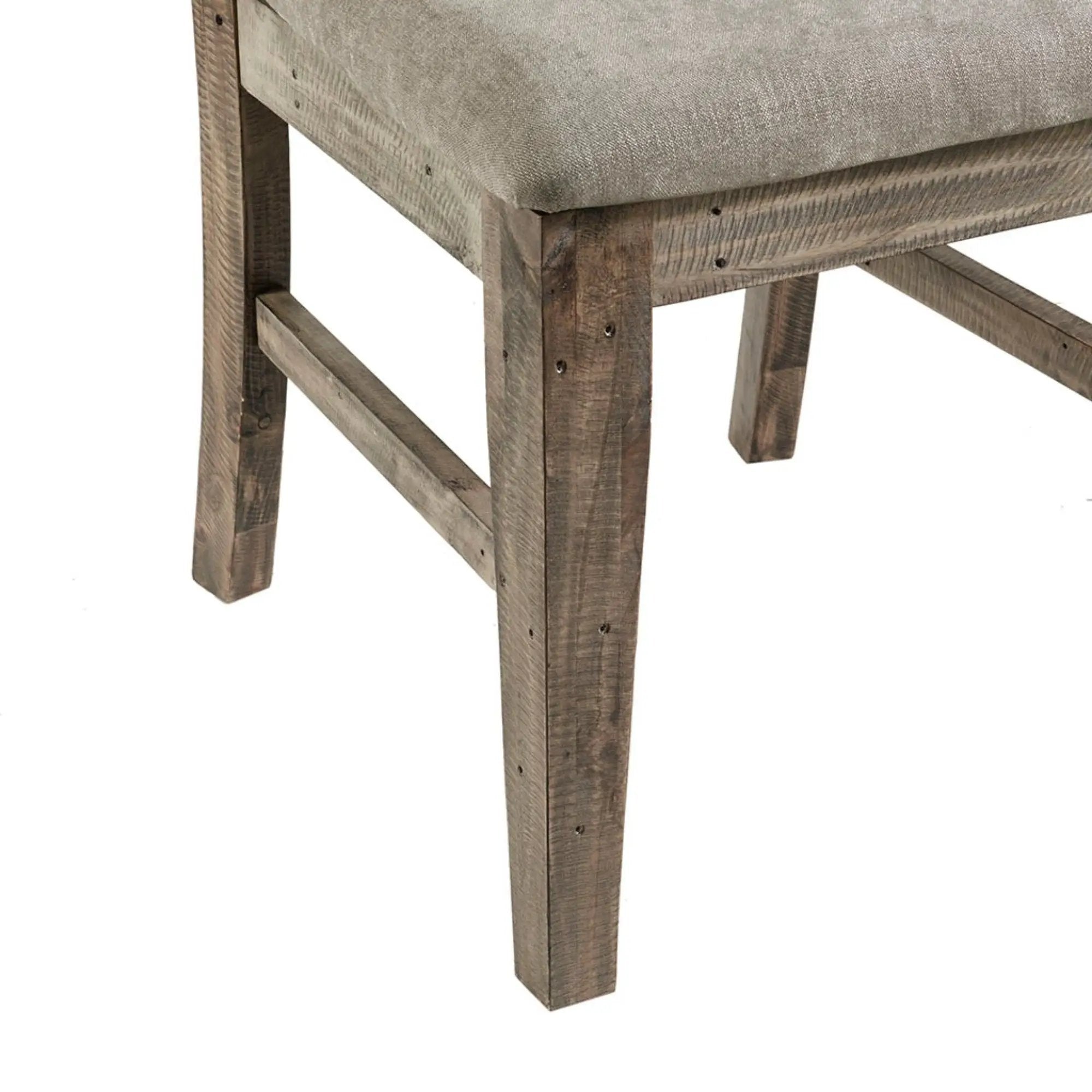 Dining Side Chair Set With Cushioned Back And Seat (Set of 2) - Weathered Gray / Natural by HouseOfZazla