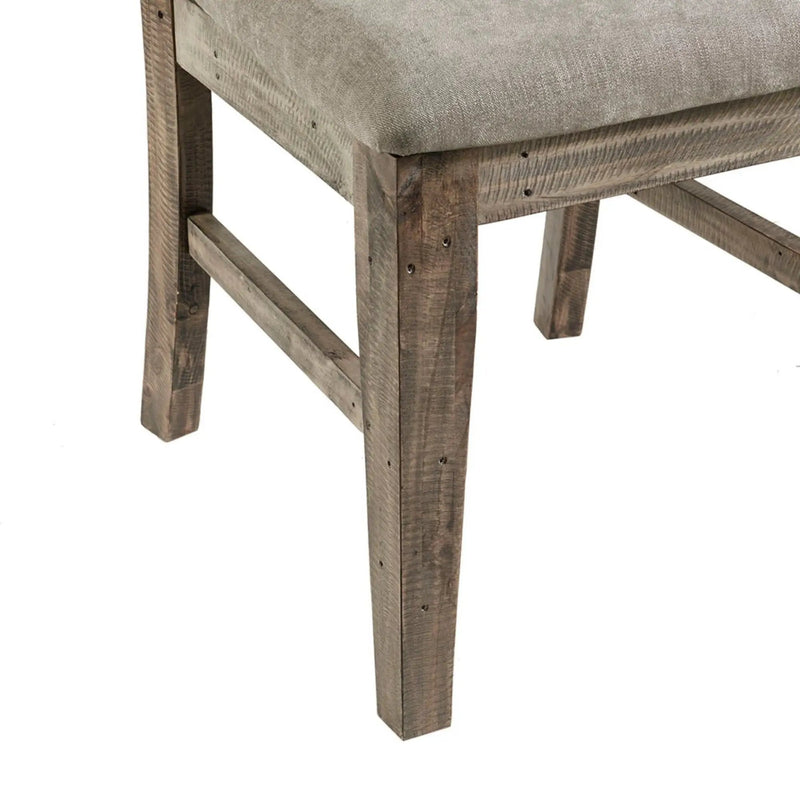 Dining Side Chair Set With Cushioned Back And Seat (Set of 2) - Weathered Gray / Natural by HouseOfZazla
