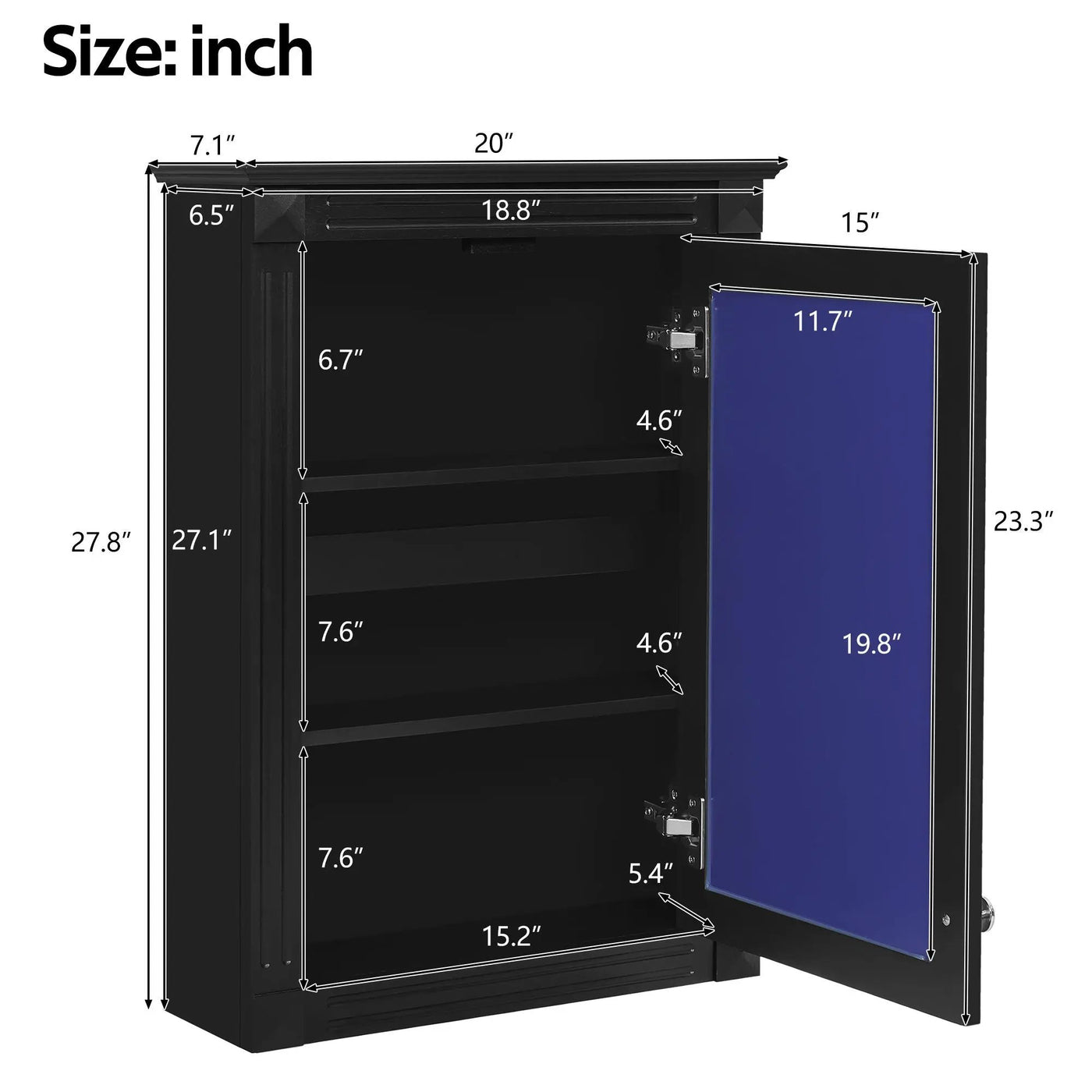 Wall Mounted Bathroom Storage Medicine Cabinet With Mirror by HouseOfZazla