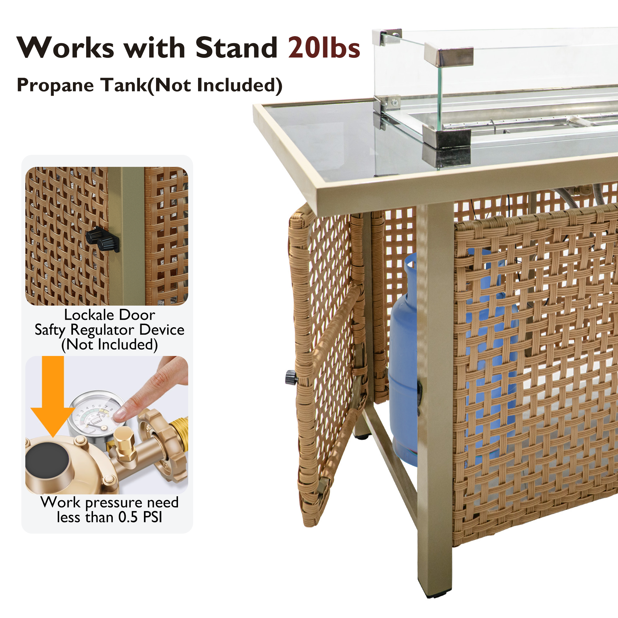 K&K 43' Propane Gas Fire Pit Table by HouseOfZazla
