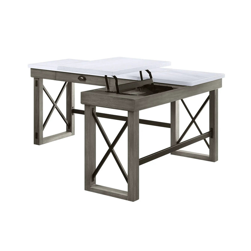 Talmar Marble Top Weathered Writing Desk With Lift Top by HouseOfZazla
