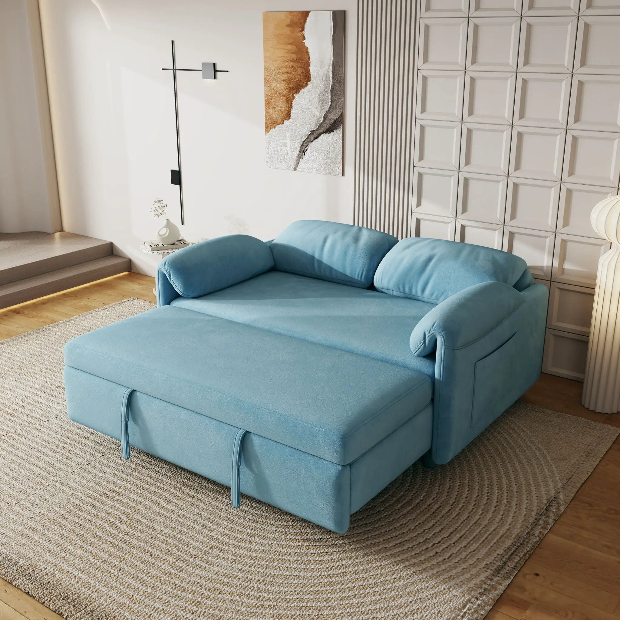 Sofa, Dual Purpose Lounge With Retractable Queen Size Bed by Unique Piece Furniture
