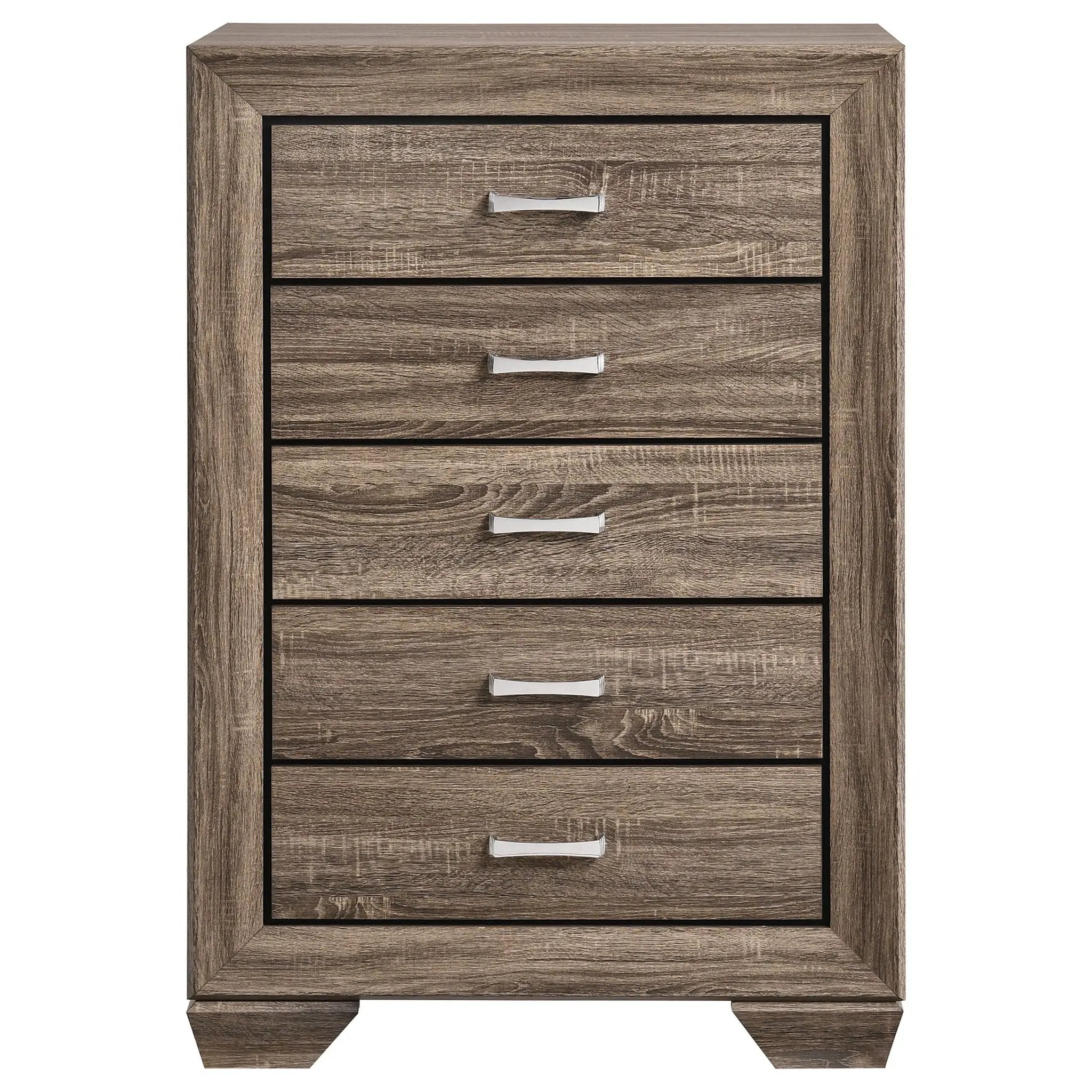 Kauffman 5-drawer Bedroom Chest Washed Taupe by Unique Piece Furniture