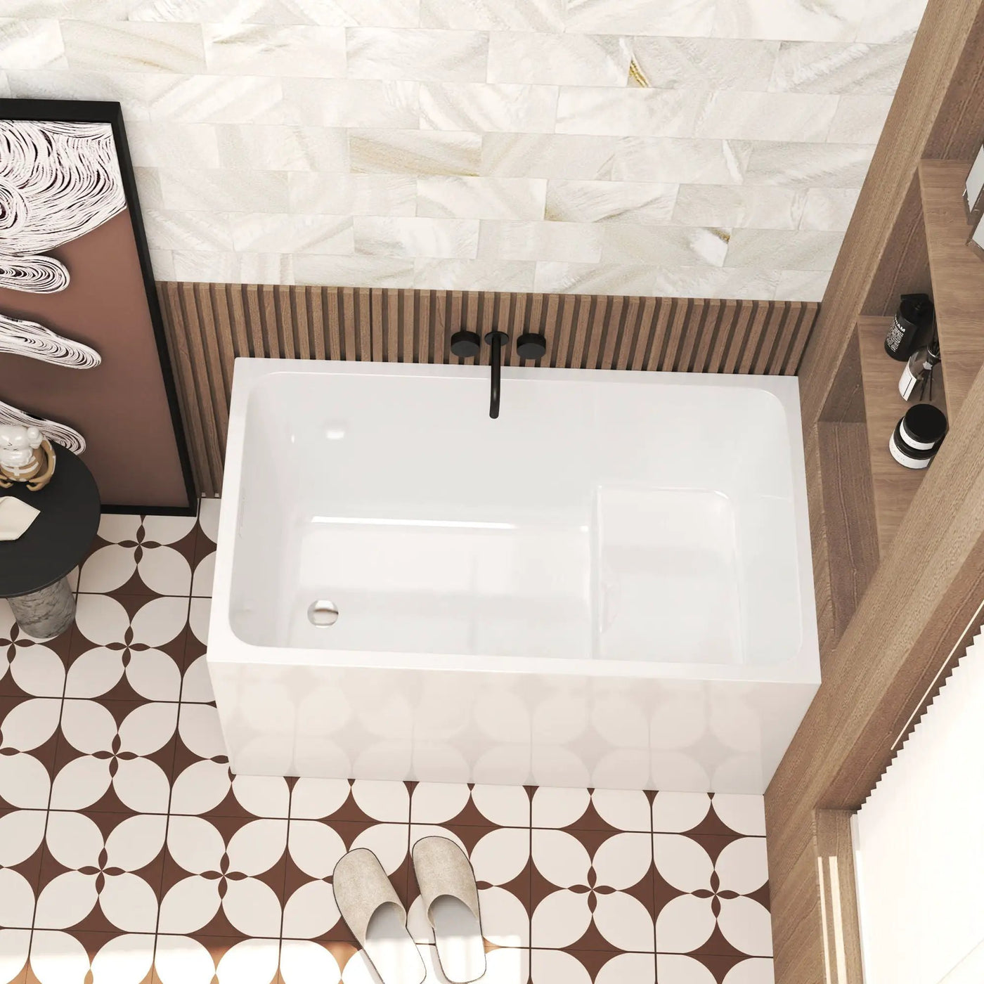 Gloss Freestanding Bathtub With Built In Seat by HouseOfZazla