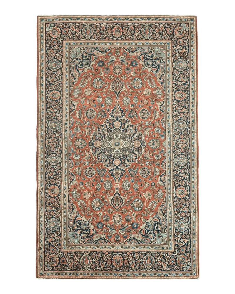 Persian Kashan Rug 4x7, Red, Floral Medallion, Vintage, Wool by Jewel Rugs