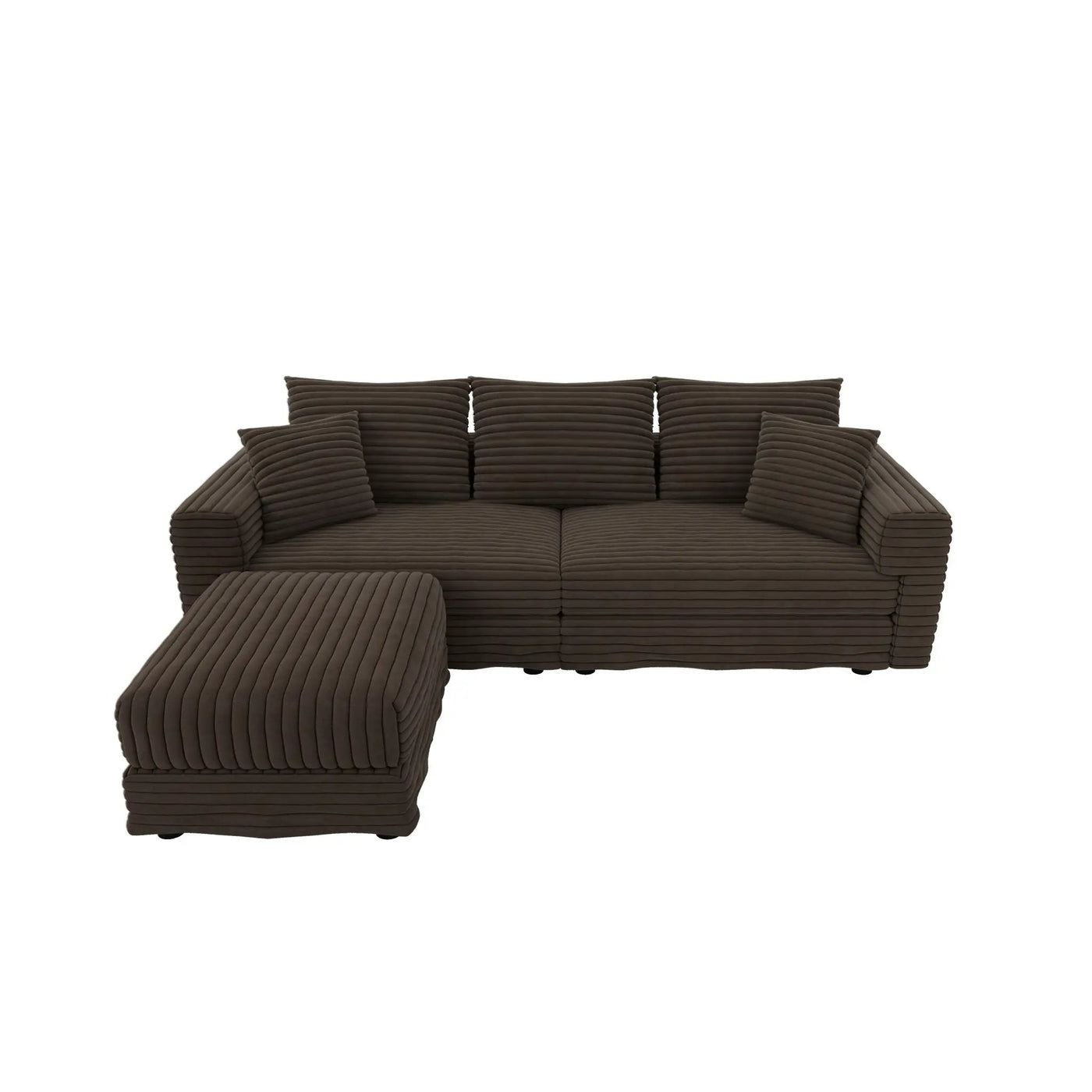 Deep Seat Convertible Sofa With Soft Pillows And Ottomans by HouseOfZazla