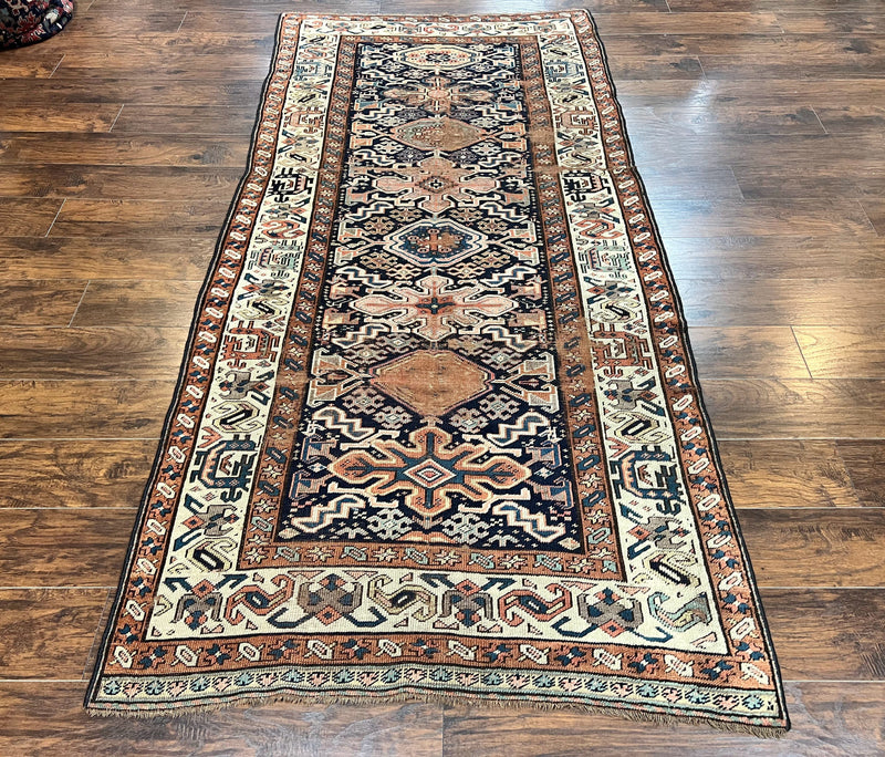 Antique Persian Tribal Runner Rug 4.6 x 9.8, Kurdish Runner, Rug for Hallway or Kitchen, 1920s Carpet, Wool Handmade Rug by Jewel Rugs