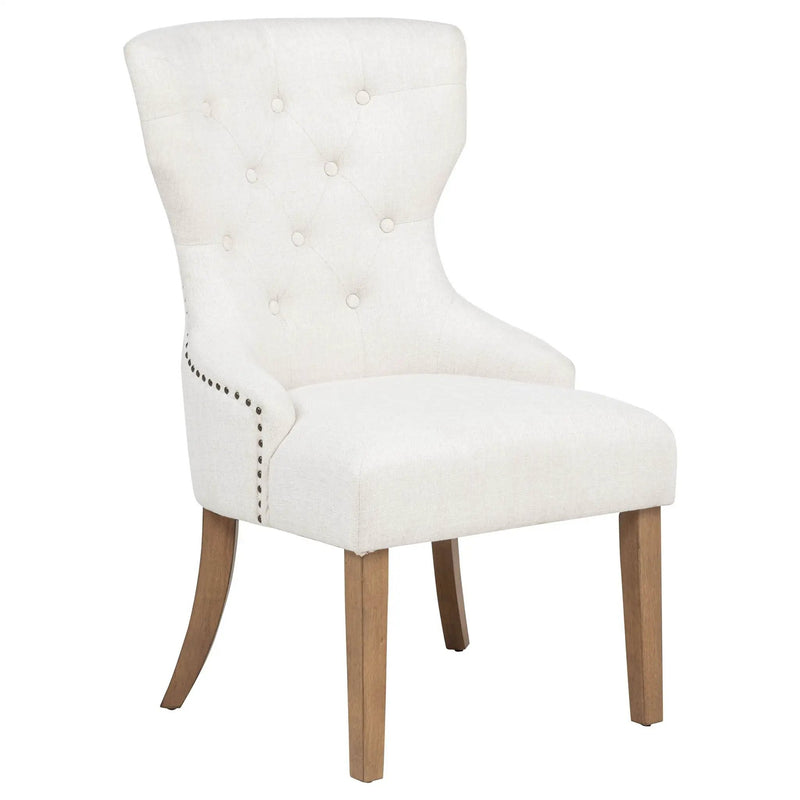 Baney Fabric Upholstered Dining Side Chair Beige and Rustic Grey by Unique Piece Furniture