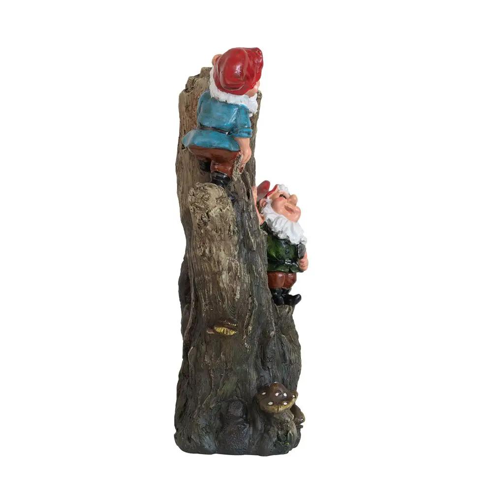 Decorative Woodland Gnome Water Fountain With LED Light - Brown by Unique Piece Furniture