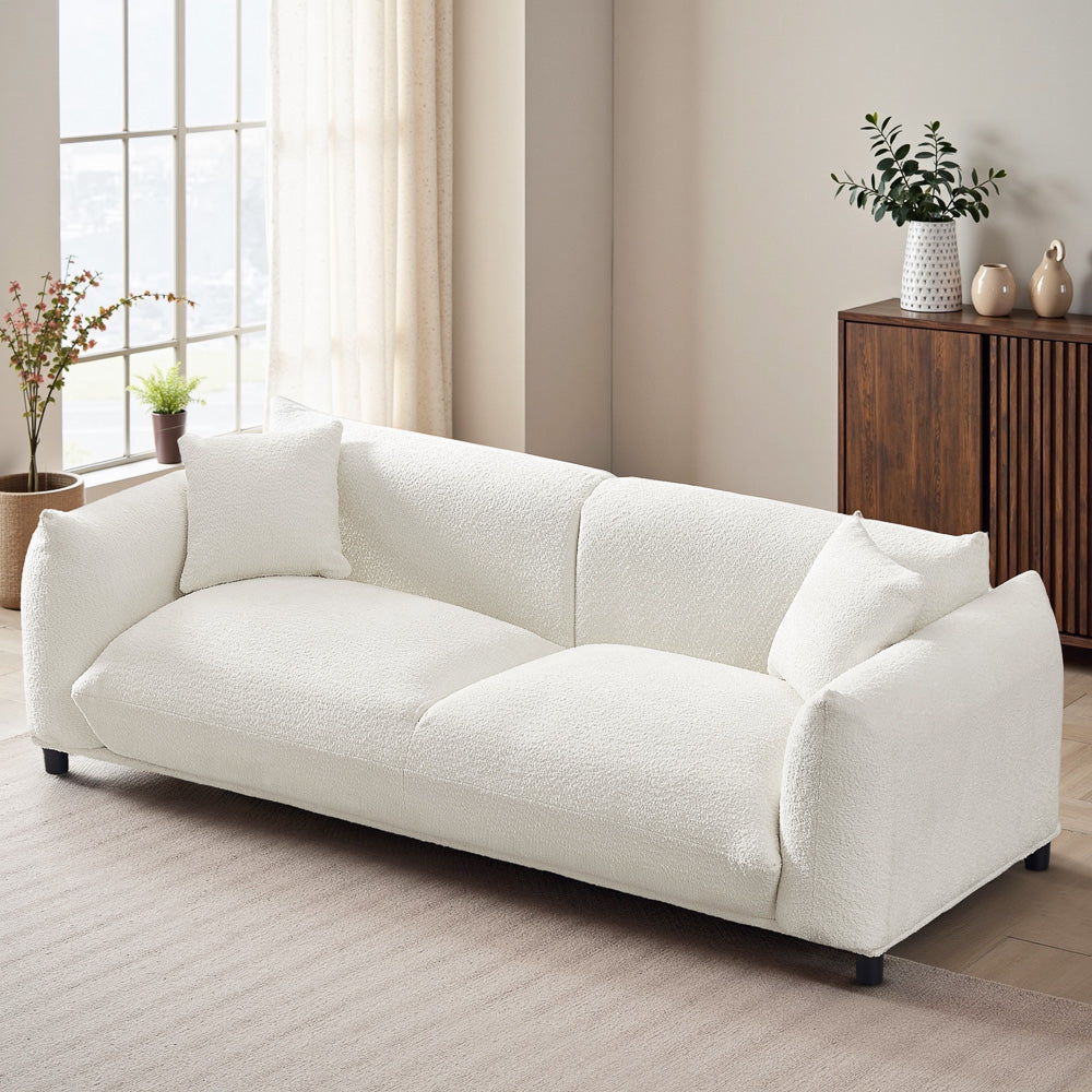 Mid-Century Modern Luxury Sofa with Tufted Design - Light Brown or White, photo 24 of 25