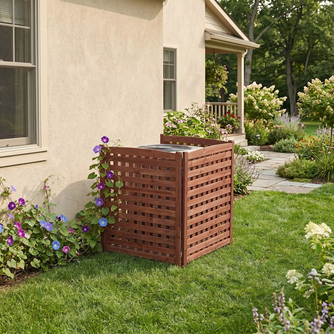 3 Panel Outdoor Air Conditioner Fence Screen by HouseOfZazla