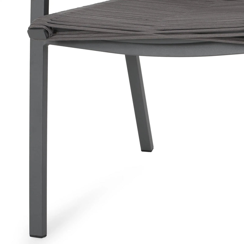 Outdoor Modern Aluminum Dining Chair Set With Rope Sea (Set of 2) by HouseOfZazla