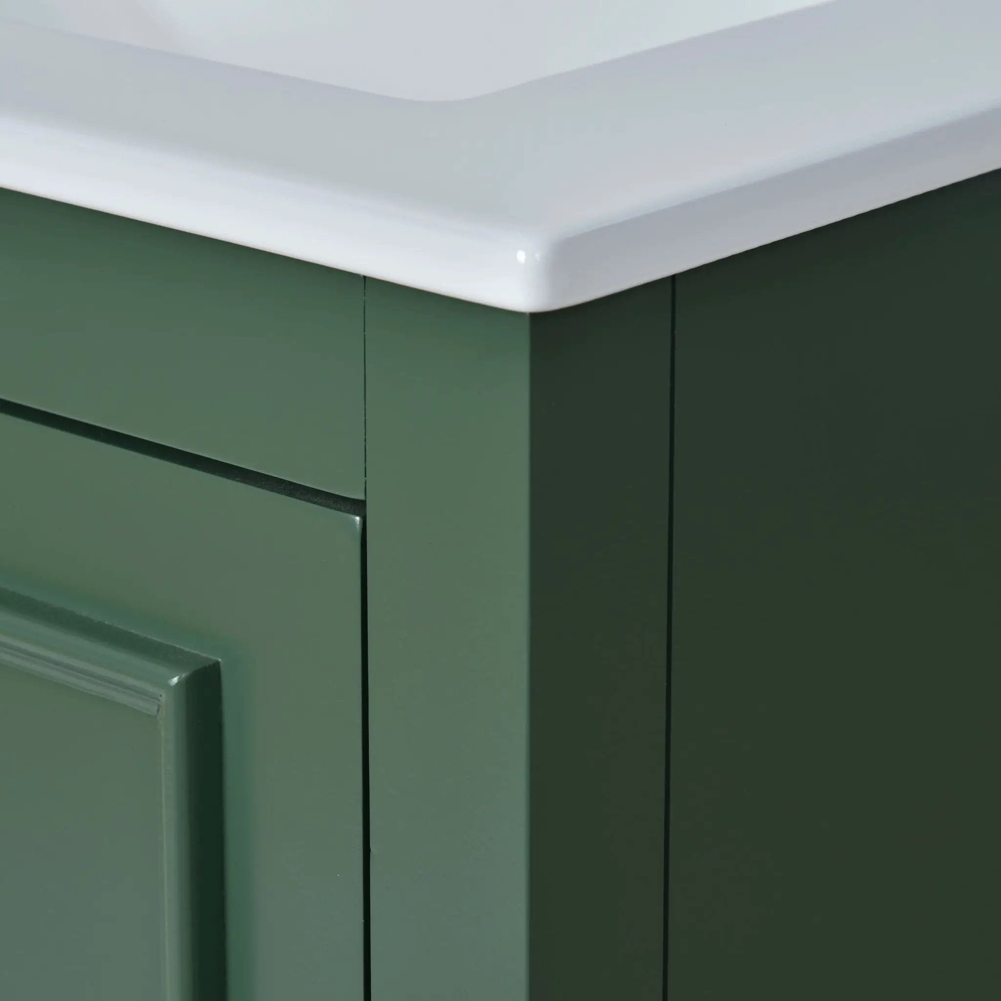 Bathroom Vanity With Ceramic Sink Combo, Modern Freestanding Storage Cabinet With Silver Handles by HouseOfZazla