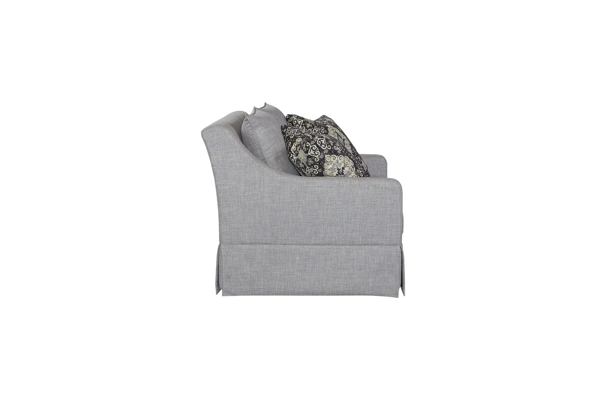 Loveseat With Skirt And Reversable Cushions And 2 Pillows - Light Gray by HouseOfZazla