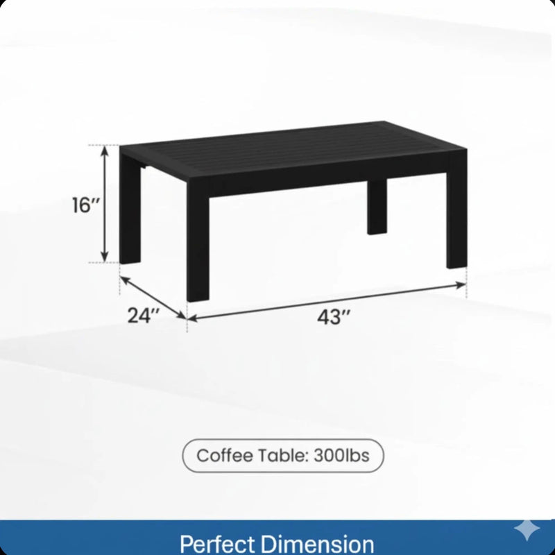 All-Weather Outdoor Coffee Table With Wood-Look Top by HouseOfZazla