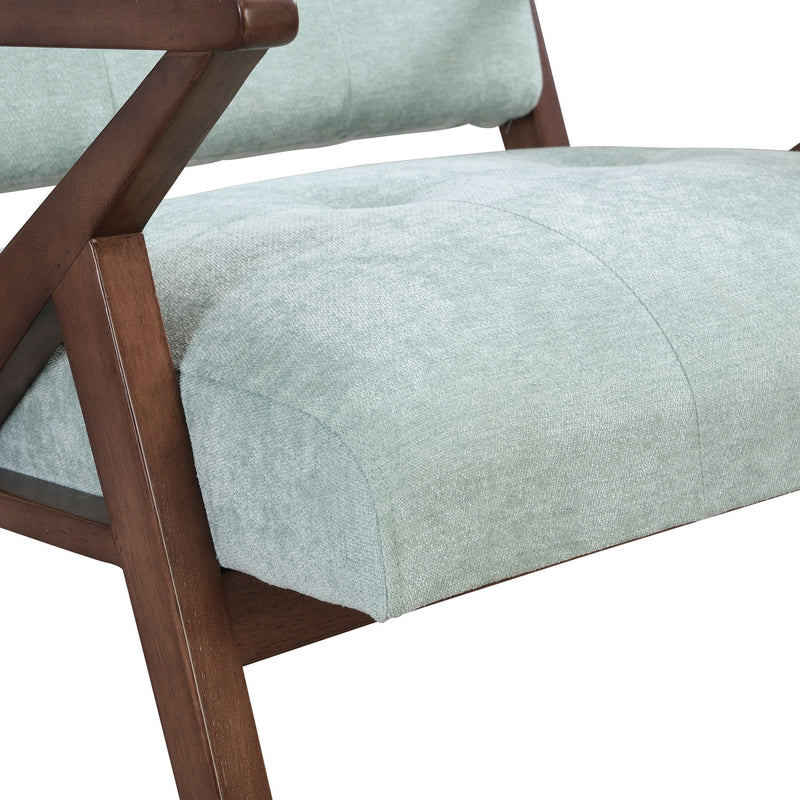 Modern Accent Chair With Plush Cushions, Angled Arm Design - Green by HouseOfZazla