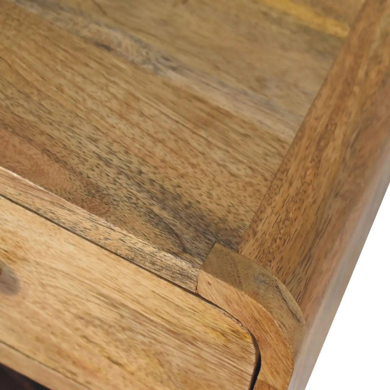 Solid Wood Mini Oak-ish Floating Open Bedside, 1-Drawer by HouseOfZazla
