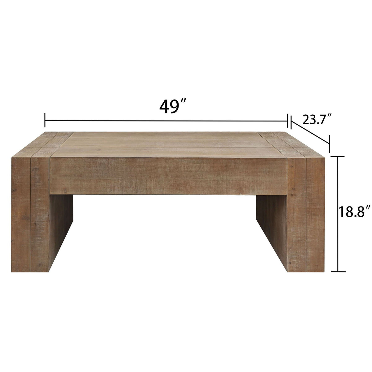Minimalist Rectangular Center Table for Living Room with Wood Construction - Light Brown or Black, photo 6 of 8