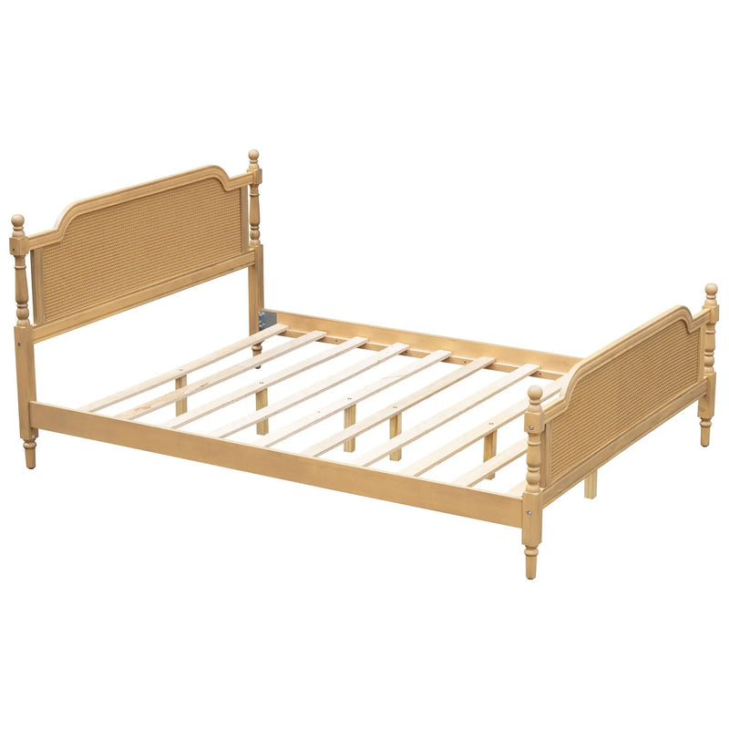 Traditional Style Rattan Bed Frame, No Box Spring Needed by Unique Piece Furniture