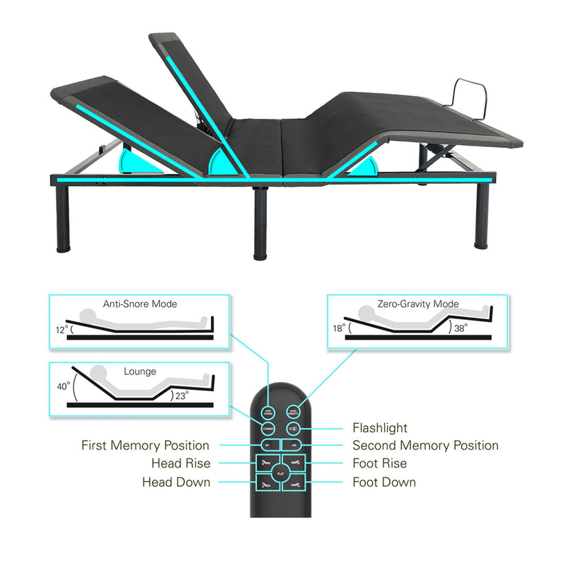 Quick Assembly Adjustable Bed Frame With Voice Activated Controls by HouseOfZazla