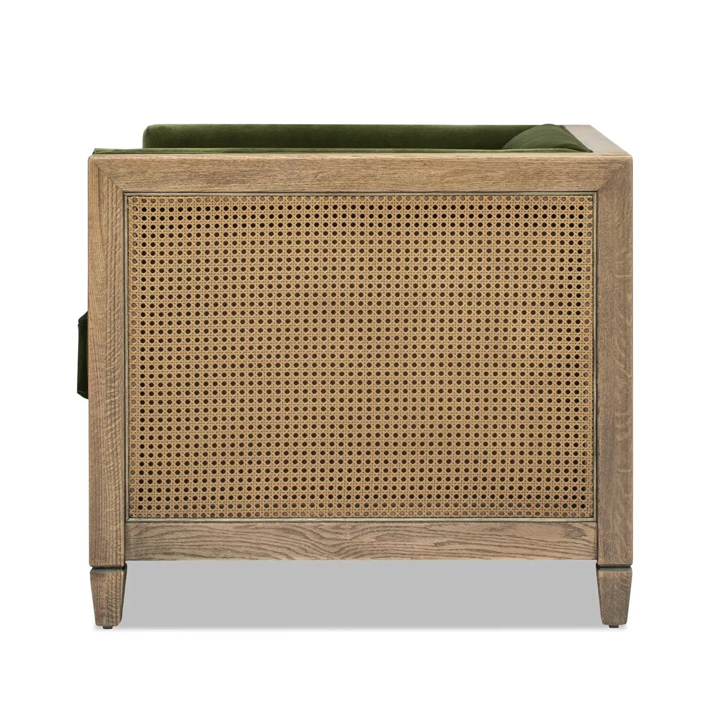 Georgia - Cane Tuxedo Armchair - Olive Green by Unique Piece Furniture