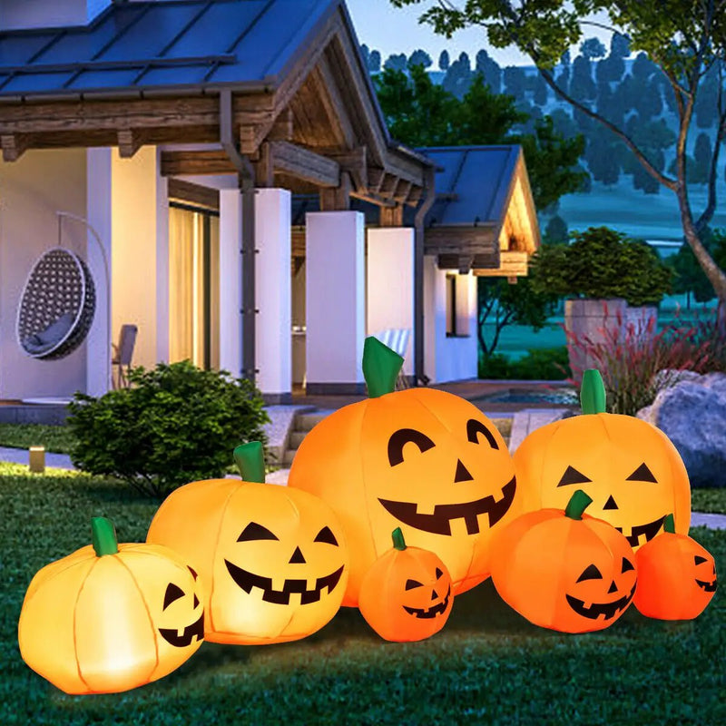 7.5 Feet Halloween Inflatable 7 Pumpkins Patch with LED Lights by DirectDeals