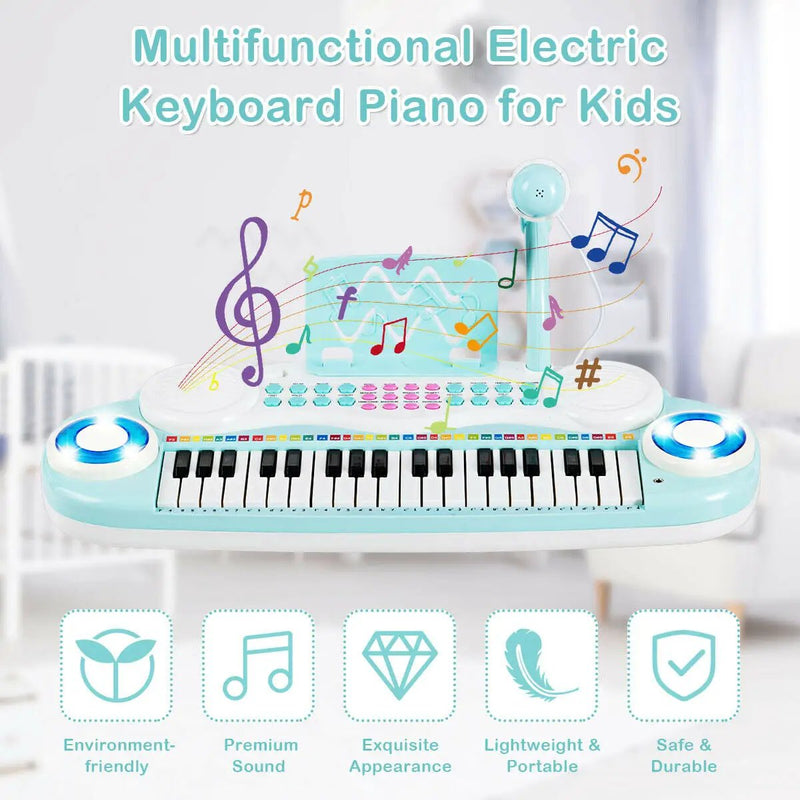Multifunctional 37 Electric Keyboard Piano with Microphone by DirectDeals
