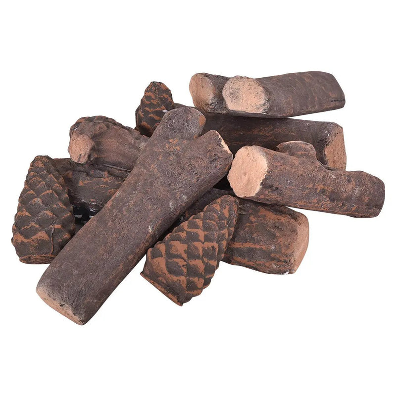 9 pcs Ceramic Fireplace Imitation Wood Propane Log Set by DirectDeals
