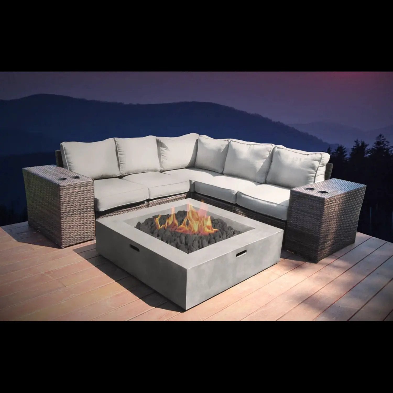 Modern Rattan Wicker Seating Group With Cushions by Unique Piece Furniture