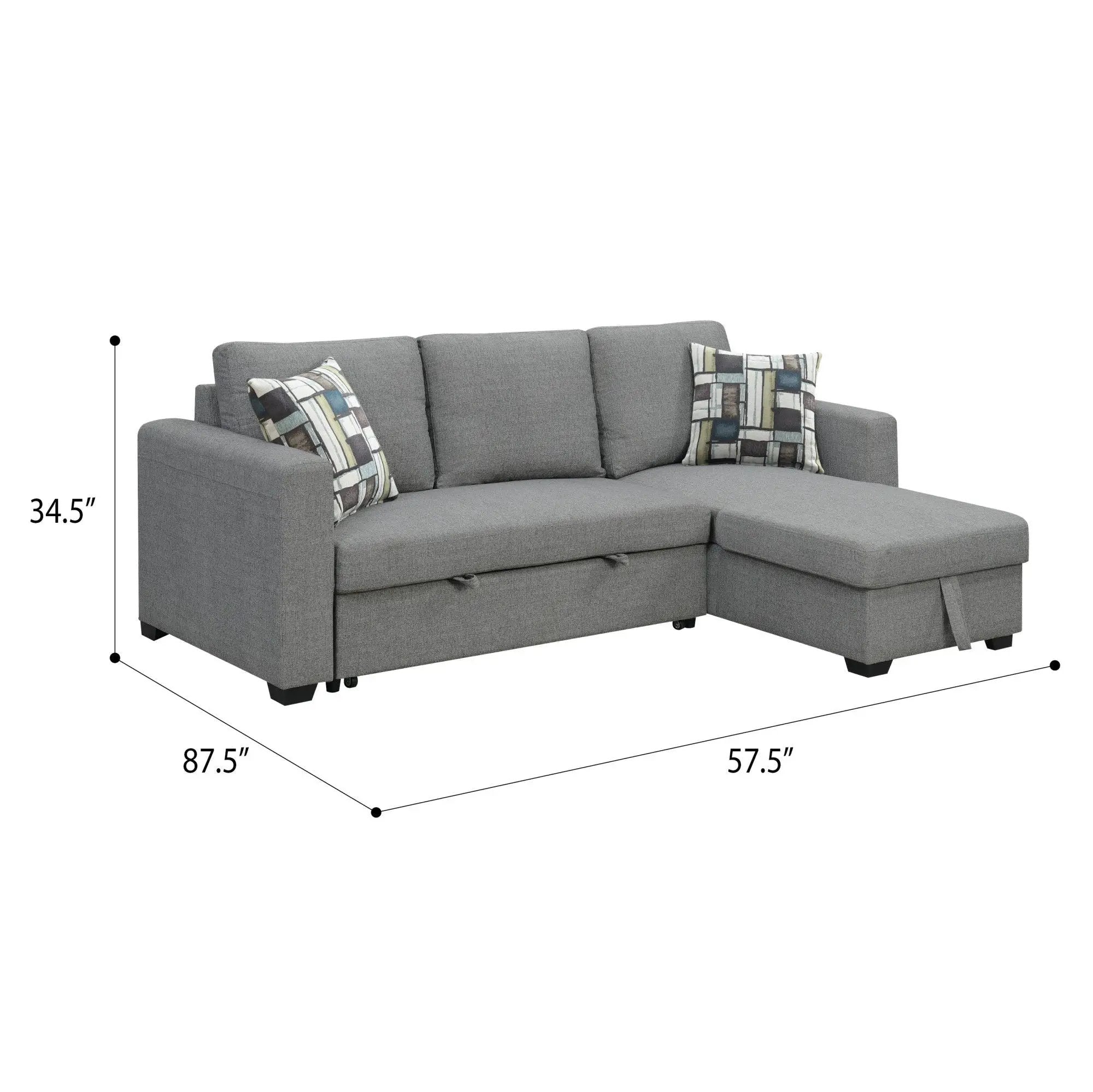 Pensole - Reversible Pop - Up Sleeper Sectional by Unique Piece Furniture