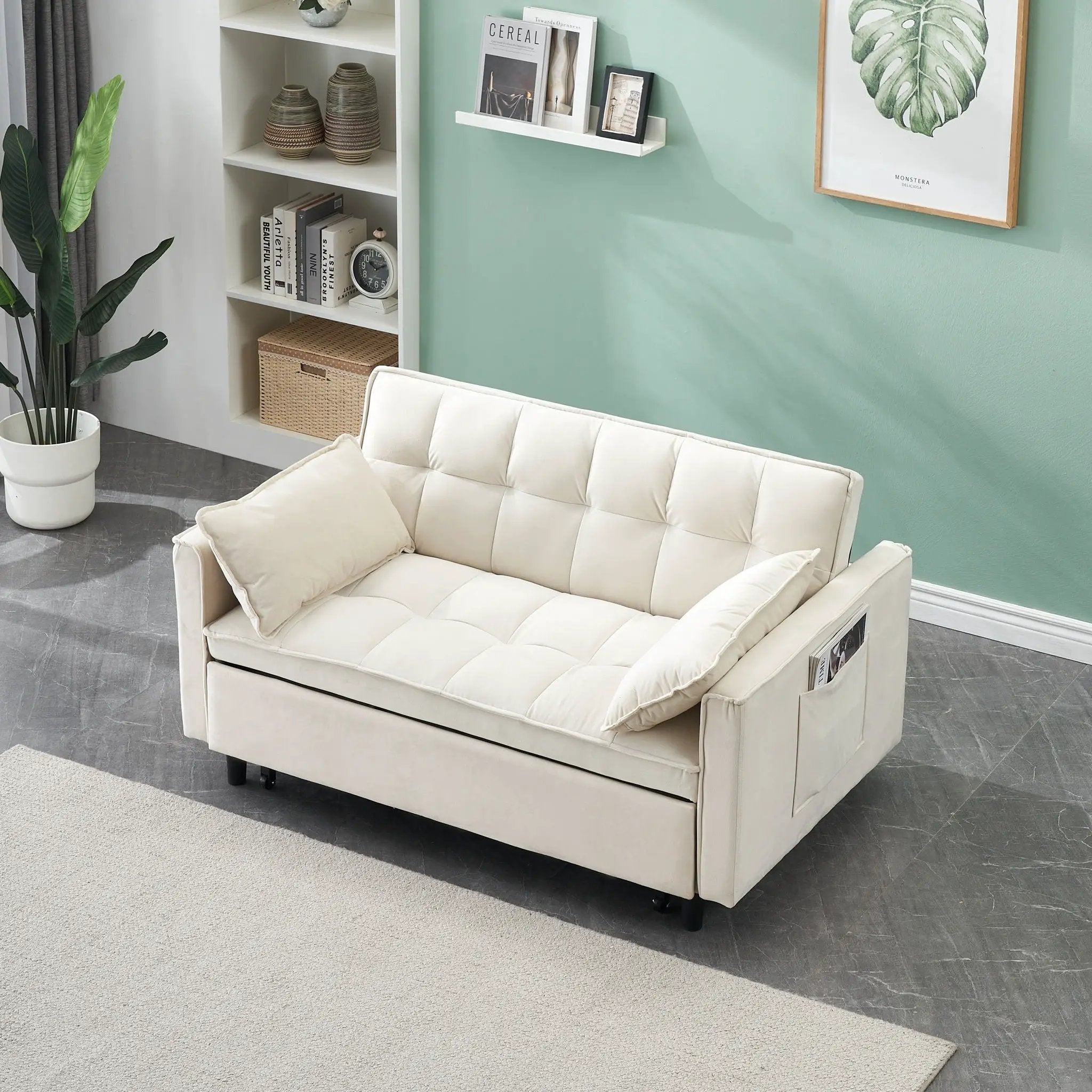 Sofa Bed With Pockets, 3 In 1 Convertible For Living Room by HouseOfZazla