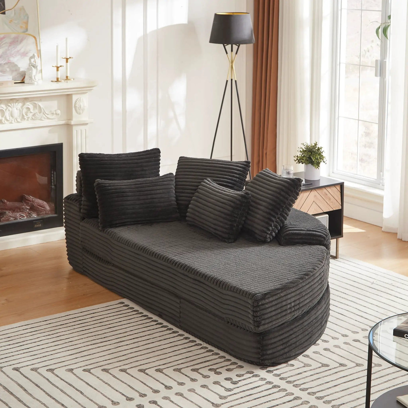 Semi Circular 2 In 1 Sofa Bed With Neck Pillow by HouseOfZazla