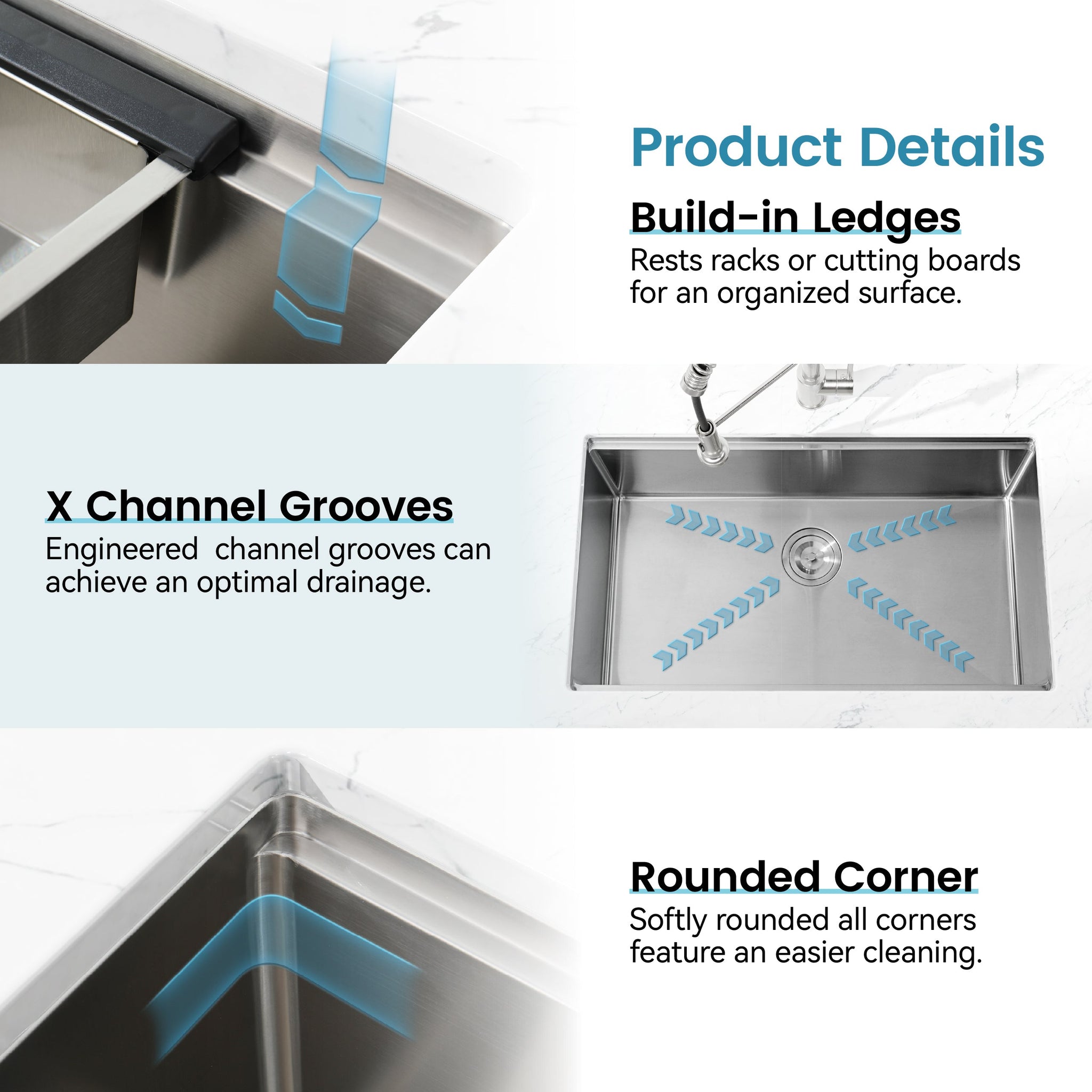 Stainless Steel Kitchen Sink, 30″x19″ Single Bowl, Undermount by HouseOfZazla