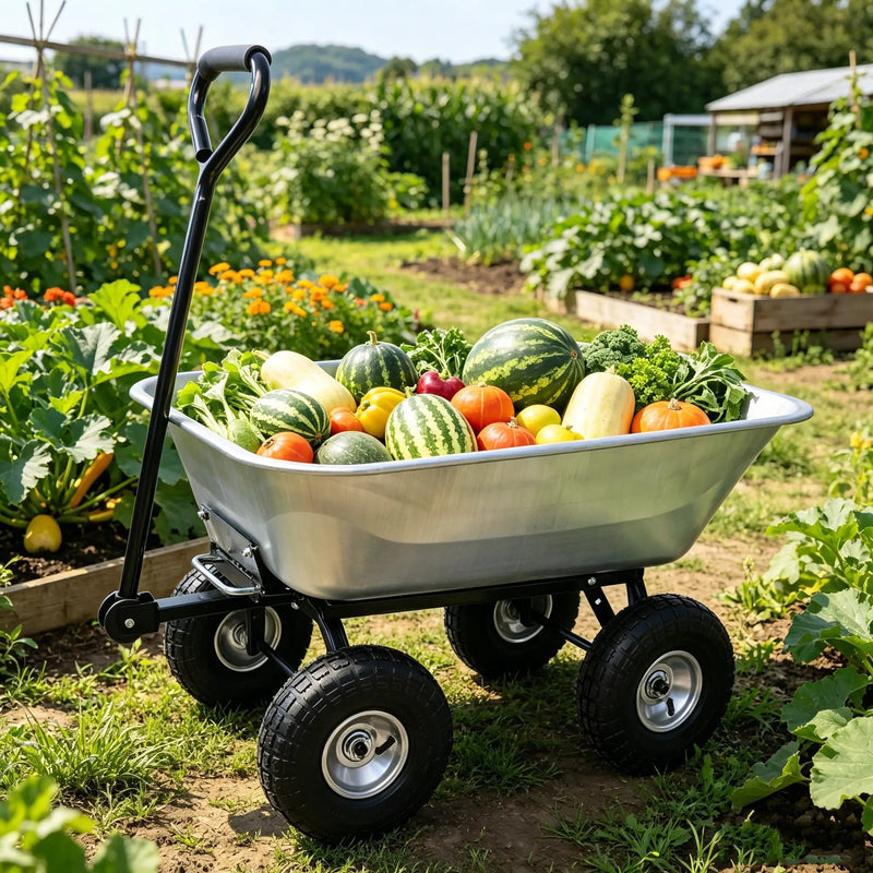 Folding Poly Garden Dump Truck with Steel Frame and Pneumatic Tires by HouseOfZazla