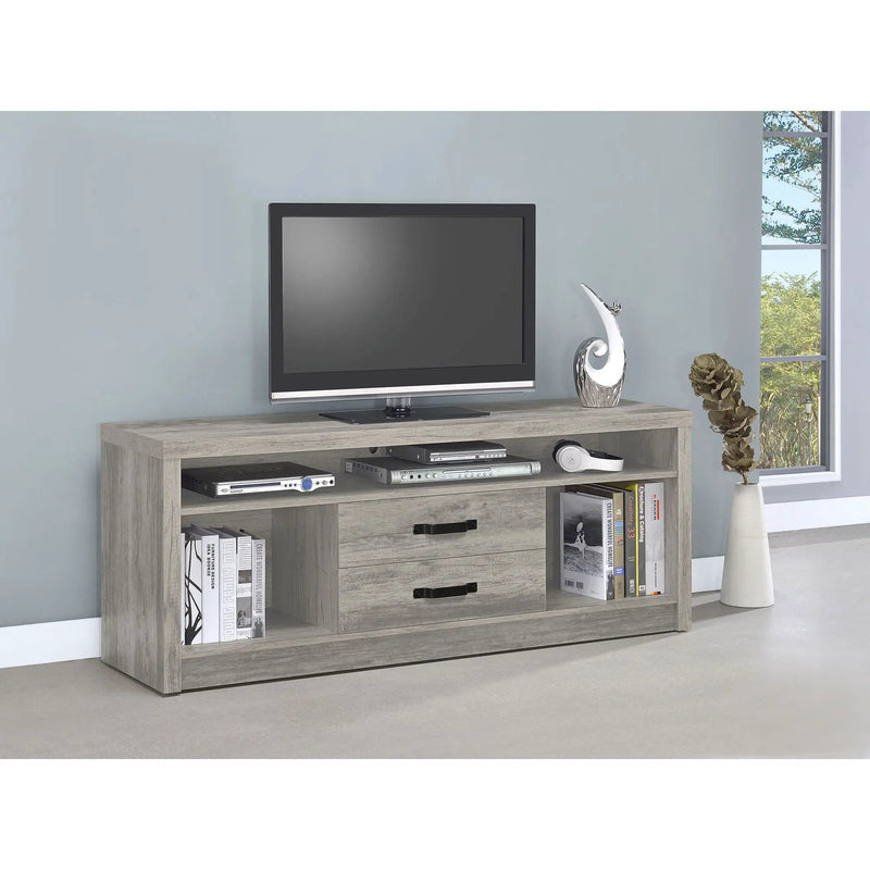 Bergeron - 2 Drawer TV Stand - Driftwood by HouseOfZazla