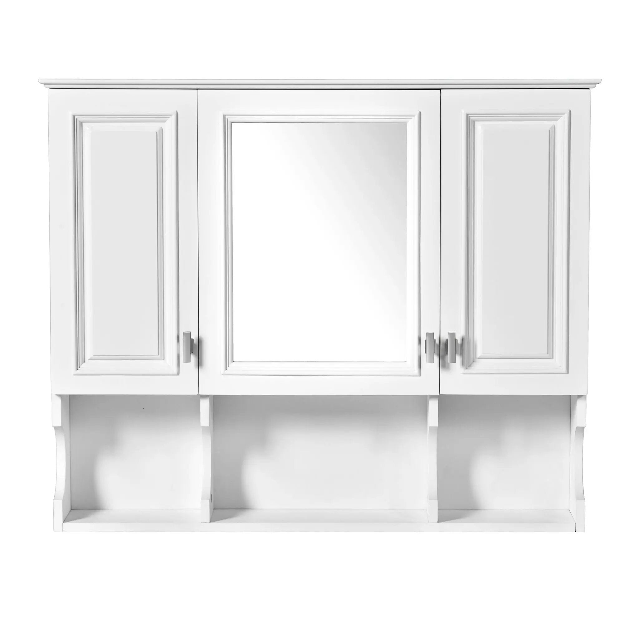 Wall Mounted Bathroom Medicine Wall Cabinet With Mirror & Open Shelves by HouseOfZazla