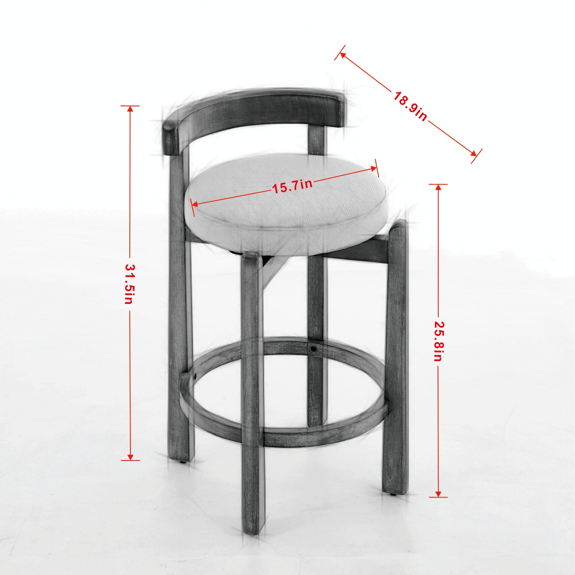 Set of 2 Swivel Counter Stools with Mid-Century Modern Design by HouseOfZazla