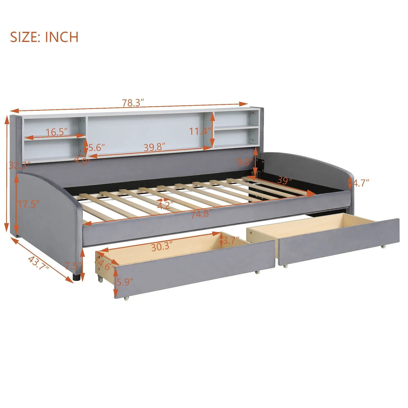 Luxurious Upholstered Platform Bed With Storage Drawers by HouseOfZazla
