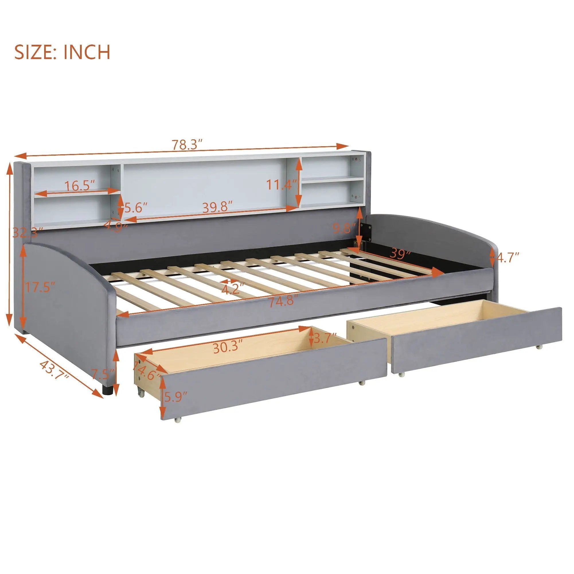 Luxurious Upholstered Platform Bed With Storage Drawers by HouseOfZazla