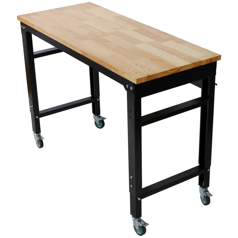 48" Wide Rolling Workbench - Adjustable Height for Workshop by HouseOfZazla