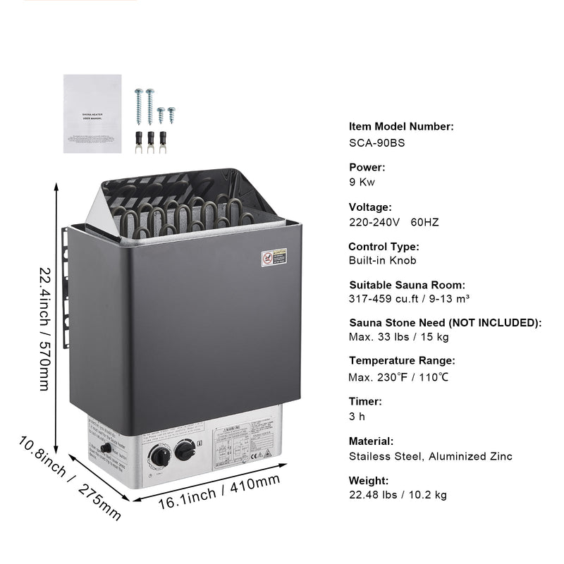 9KW Sauna Heater with Built-In Controls, photo 6 of 8