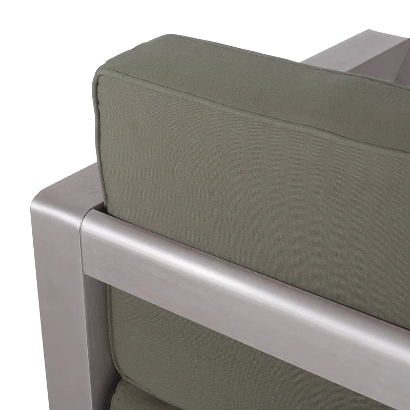 Outdoor Aluminum Loveseat – Low-Profile Patio Seating with Deep Cushions by HouseOfZazla