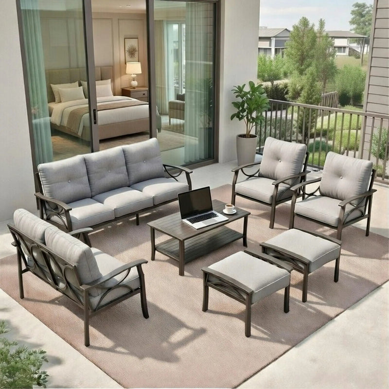 Patio Furniture Set with Coffee Table and Cushions for Backyard by HouseOfZazla