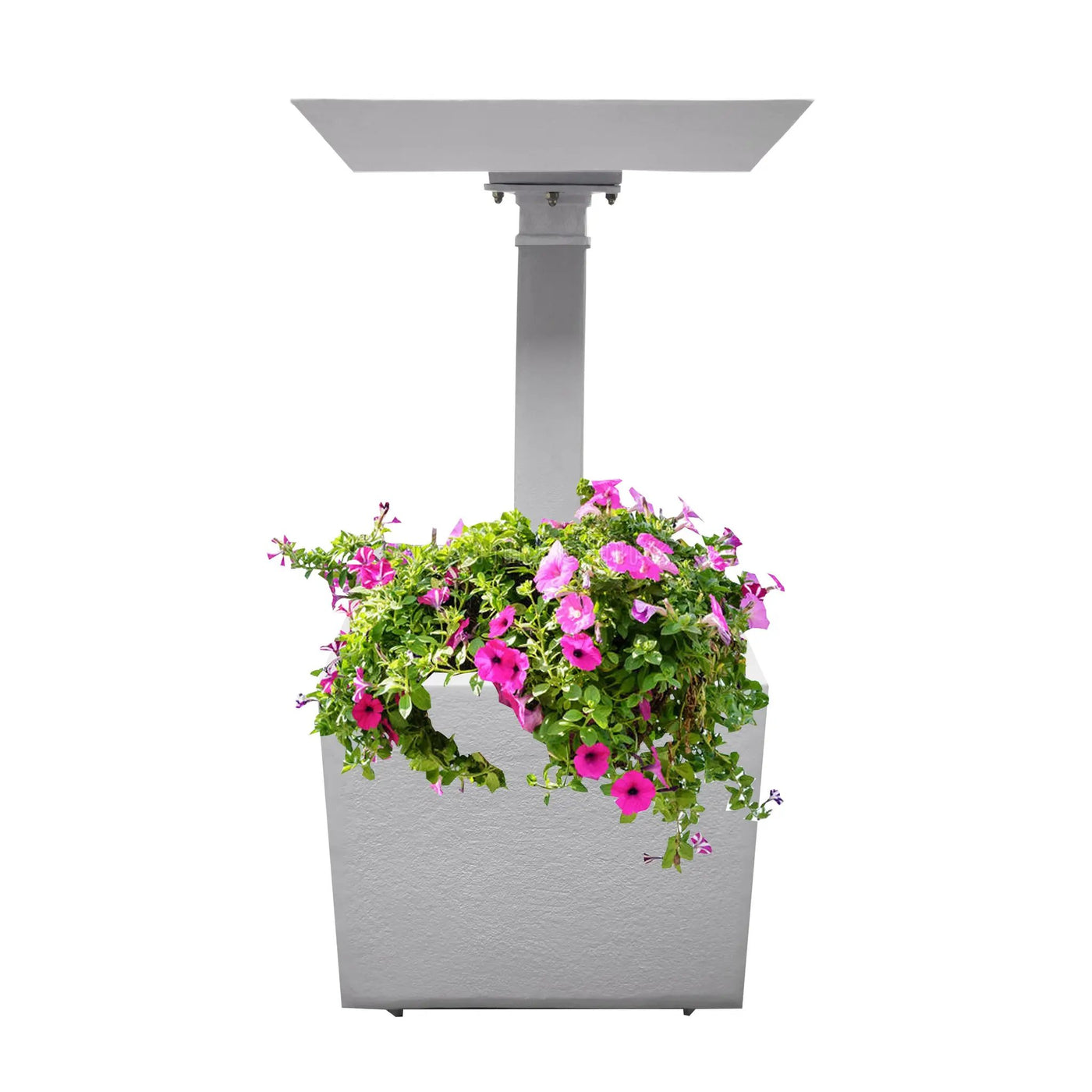 Modern Square Cast Aluminum 35-in Bird Bath and Planter Vase Combo by Sharicks