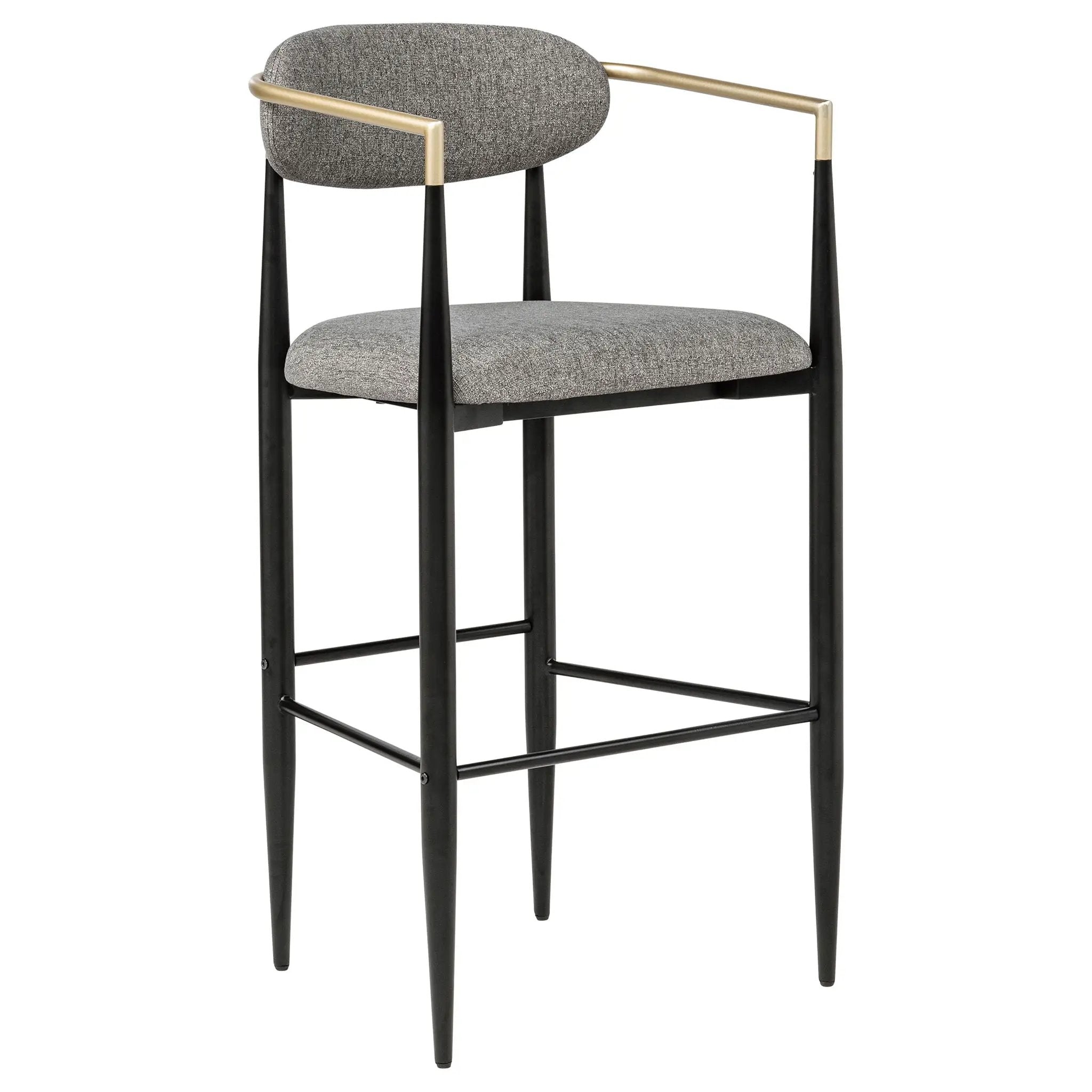 Tina Fabric Upholstered Bar Chair Dark Grey (Set of 2) by Unique Piece Furniture