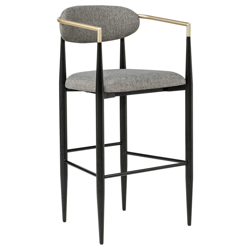 Tina Fabric Upholstered Bar Chair Dark Grey (Set of 2) by Unique Piece Furniture