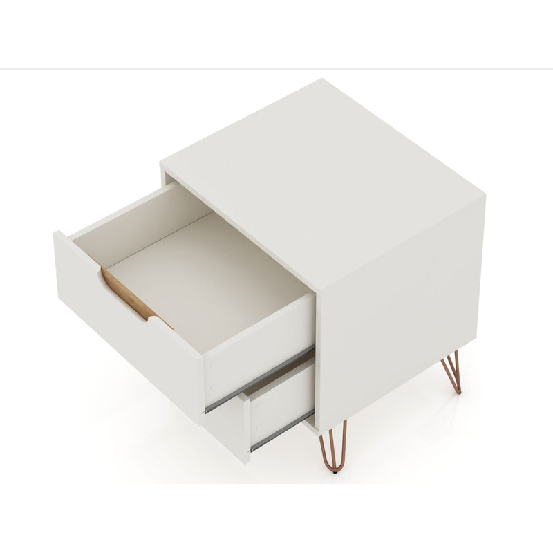 Rockefeller - Nightstand With 2 Drawers - Off White by HouseOfZazla