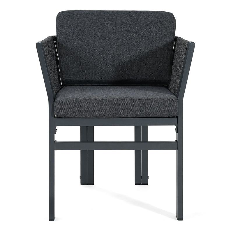 7 Piece Outdoor Dining Set With Table And 6 Chairs - Black / Teak / Gray by HouseOfZazla
